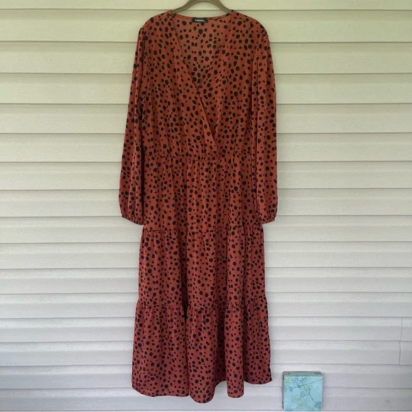 Fashion | Dresses | Fashion Amazon Leopard Animal Print Burnt Orange Tiered  Maxi Long Dress Xl | Poshmark